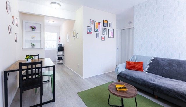 Stay in this bright and modern 1BR in Little Havana, featuring stylish décor, a cozy living room, and a welcoming dining area. Walk to Calle Ocho cafés, murals, and music, and reach Brickell in minutes. Perfect Miami base for couples or solo traveler