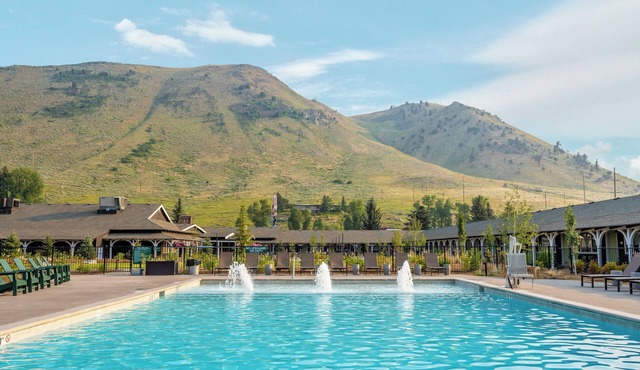 Stay Warm by the Fire Pit at Rustic Lodge w/Pool & Parking in Jackson Hole