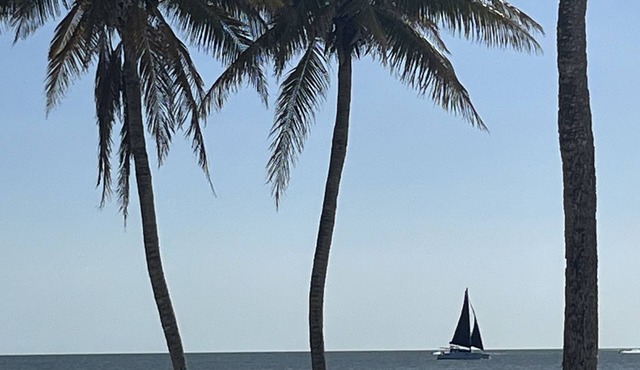 Steps away from the sugar white sands and blue water!