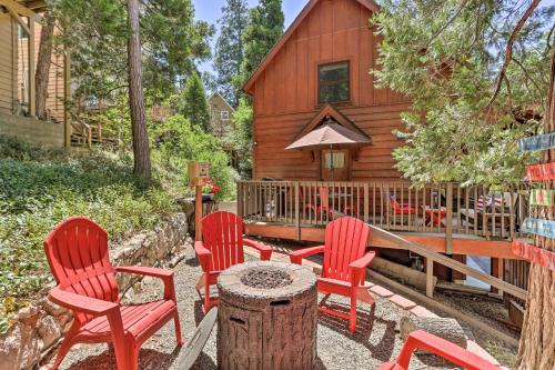 Steps to Lake Cabin with Deck in Lake Arrowhead