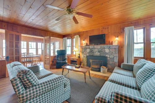 Steps to Lake! Waterfront Cedarville Resort Cabin