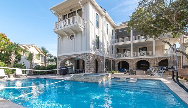 Steps to Sand, Ocean Views, Game Room, Private Pool + Outdoor Kitchen