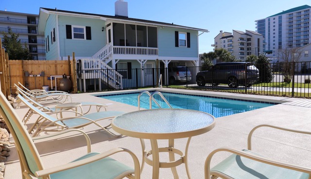 Steps to the beach. Pet friendly Beach House w/pool! 4 Bedrooms sleeps 12!