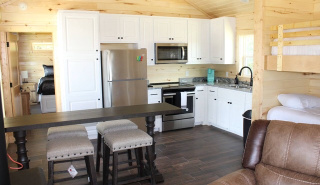 Stone Cabin with Hot Tub & Spectacular View at God's Country Resort