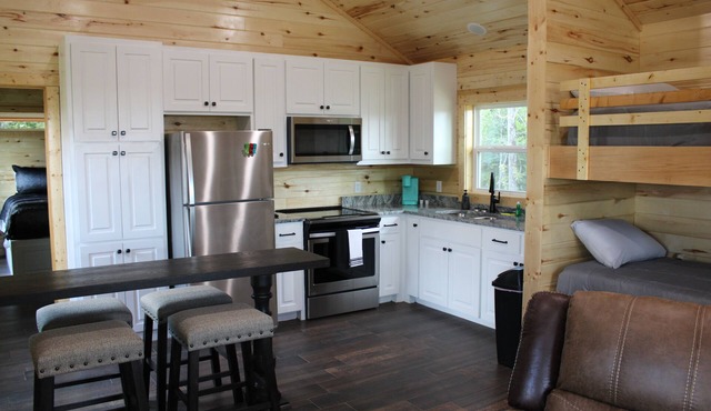 Stone Cabin with Hot Tub & Spectacular View at God's Country Resort