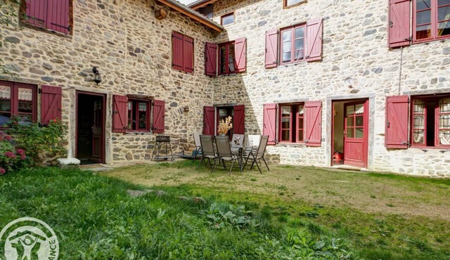 Stone Cottage with Fireplace and Garden, Livradois-Forez Park