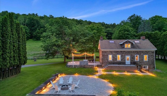 Stone Cottage w/Horses, Pond, Peloton & Hot Tub