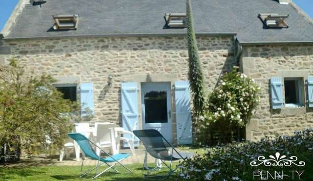 Stone face character house island of Batz 70m from the beach.