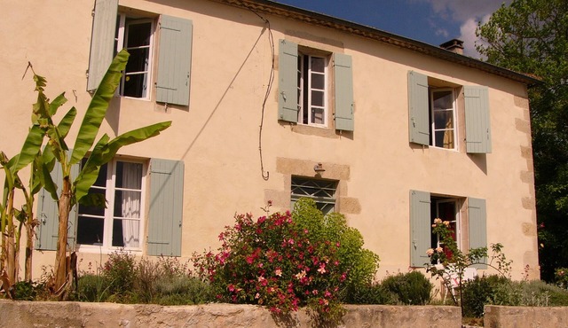 Stone farmhouse and pool surrounded by vineyards under an hour from Bordeaux.