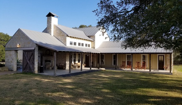 Stone Farmhouse With Guest House/Bunkroom at Starlight Farm near Round Top.