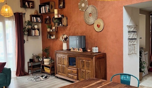 Stone house with large garden and view