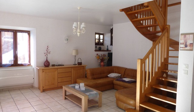 Stone house with terrace in typical mountain village on GR 54