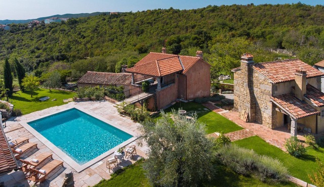 Stone Villa Malini, in Istria, with a Pool
