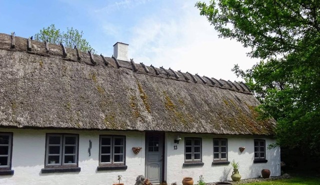 Stråtækt bindingsværksidyl.