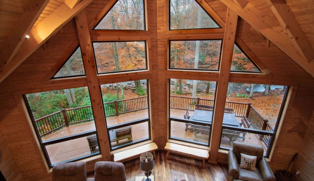 Stream Front Log Home near 7 Springs, 4 BR