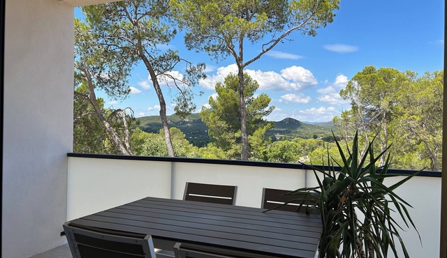 Studio open view, terrace, parking, quiet, new apartment ideal for 2 people