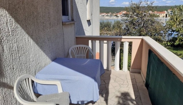 Studio apartment in Sukošan with Seaview, Balcony, Air condition, Washing machine (151-1)
