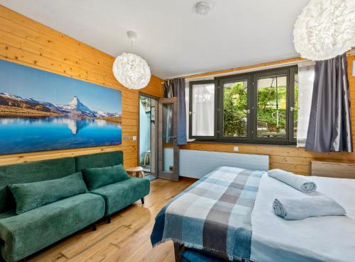 Studio Apartment in Swiss Chalet - skiing nearby! Garden views