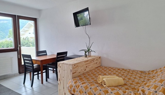 Studio Apartment 'Les Cascades' with Mountain View, Balcony and Wi-Fi