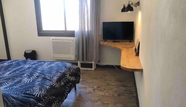 Studio autonome climatisé face à la gare
