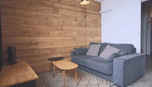 Studio cabin 4/5 pers, south-facing balcony, TV, equipped kitchen, ski locker