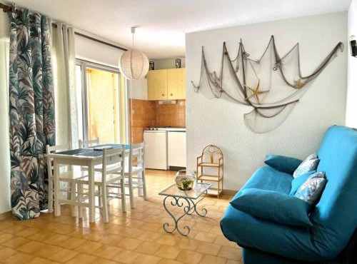 Studio cabine avec terrasse, 4 couchages, parking privé - Marseillan - FR-1-326-415