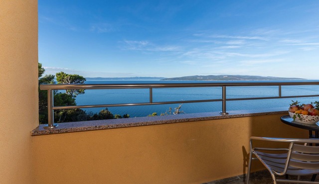 Studio flat with balcony and sea view Krvavica, Makarska (AS-23540-a)