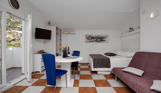 Studio flat with balcony and sea view Drašnice, Makarska (AS-2581-a)