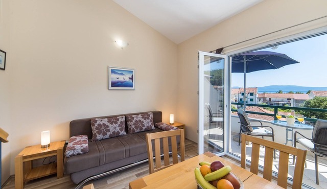 Studio flat with balcony and sea view Drvenik Donja vala, Makarska (AS-9654-a)