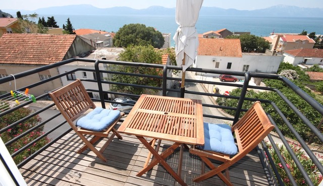 Studio flat with balcony and sea view Gradac, Makarska (AS-6661-b)