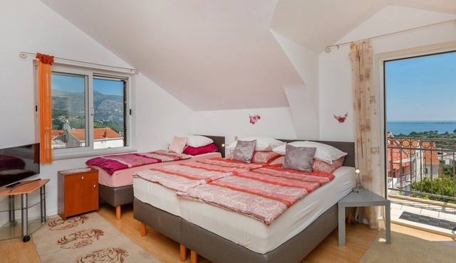 Studio flat with balcony and sea view Mlini, Dubrovnik (AS-23441-c)