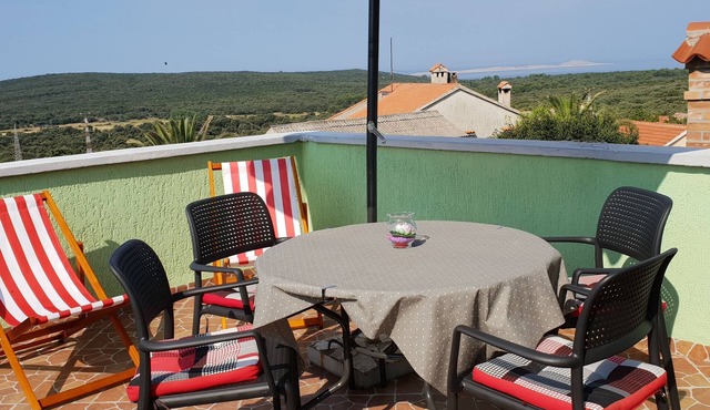 Studio flat with terrace and sea view Ćunski, Lošinj (AS-7951-a)