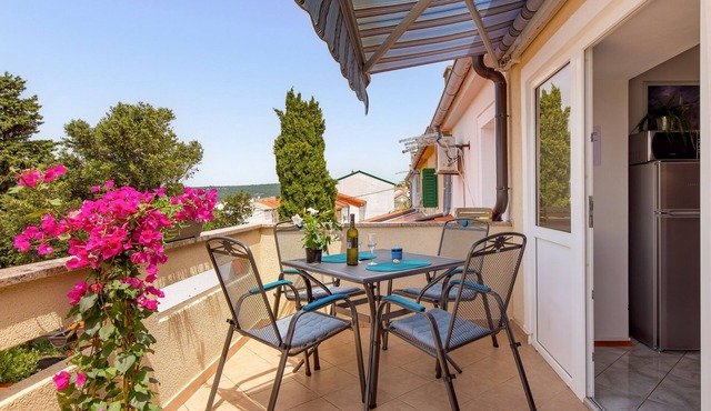 Studio flat with terrace and sea view Punat, Krk (AS-15451-a)