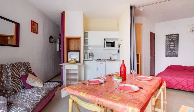 Studio for 4 with TV, parking, pets allowed, near ski resort