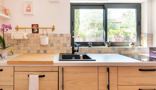 Studio flat with conservatory and garden