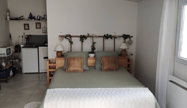 Studio ind. in villa Castelnau center, pkg free ext, near cl. du Parc.