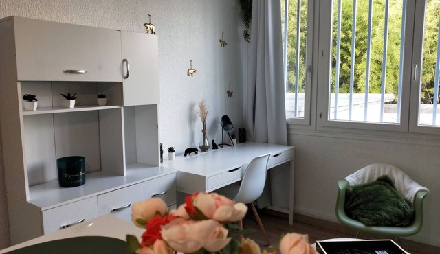 Studio near Parking with WIFI Center