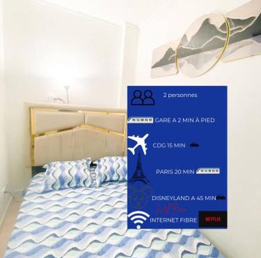 Studio près de Paris Aeroport CDG 2 minutes de la gare
