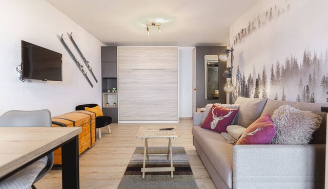 Studio rénové avec vue imprenable sur les Alpes