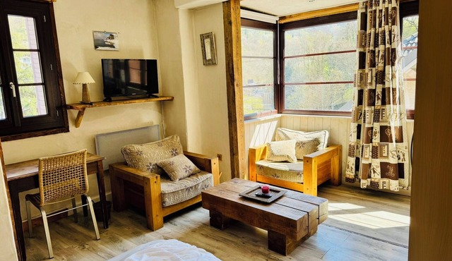 Studio rental with closed kitchen near spa center