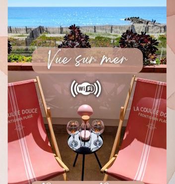 Studio Vue mer, Piscine, Wifi, Climatisation, Parking privé, Terrasse 1ère ligne - La Coulée Douce