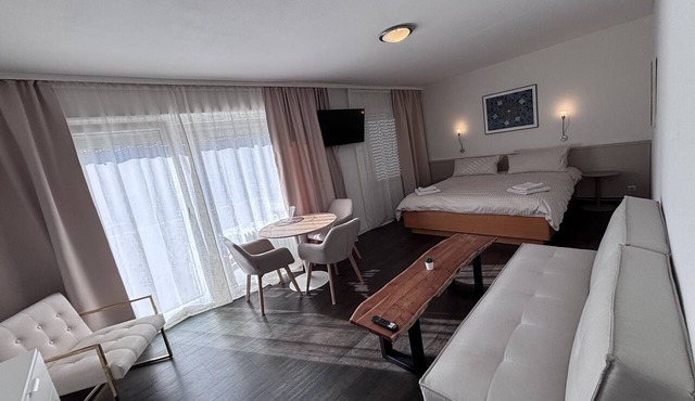 Studio with balcony and a sofa in Leonberg