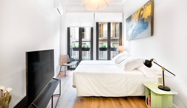 Studio with one double or two single beds