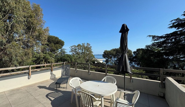 Studio with sea-view terrace.