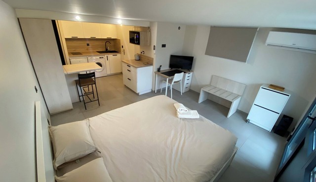 Studio with shared pool