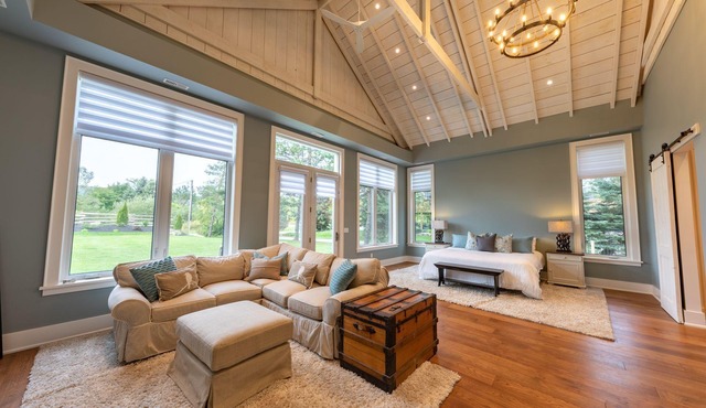 Stunning 6+ bdrm, 4 bath log cabin with spectacular large addition.