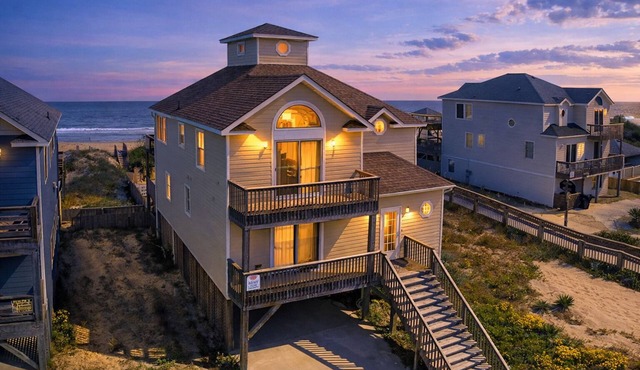 Stunning 7-Bedroom Oceanfront Home in South Nags Head with Private Pool.