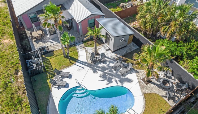 Stunning Beach House 1/2 block from Beach, Huge Heated Private Pool and Firepit