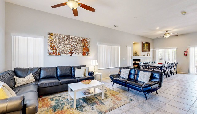 Stunning home with private heated pool, spa, firepit, grill & alfresco dining