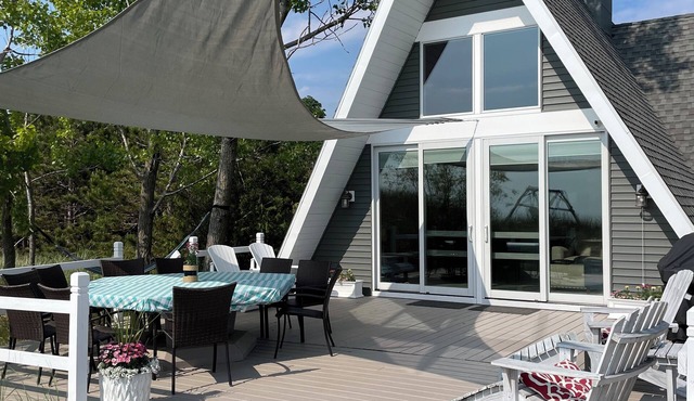 STUNNING LAKE MICHIGAN FRONTAGE- 5-bedroom A-FRAME, close to Silver Lake Dunes!